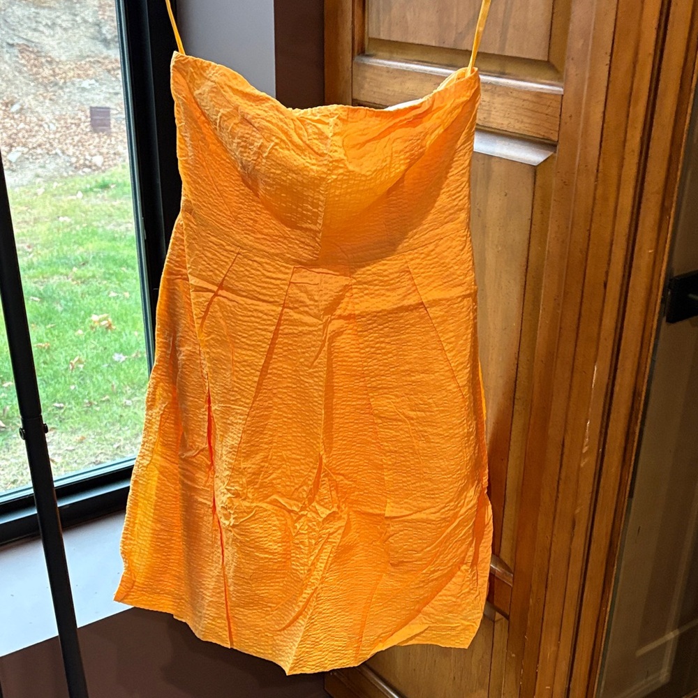 Jcrew Vibrant Orange Strapless Dress